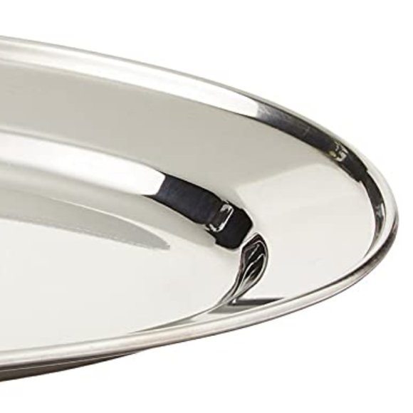 New Stainless Steel Serving Platter 14" Metal Tray Dinner BBQ Cookout - Picture 2 of 6